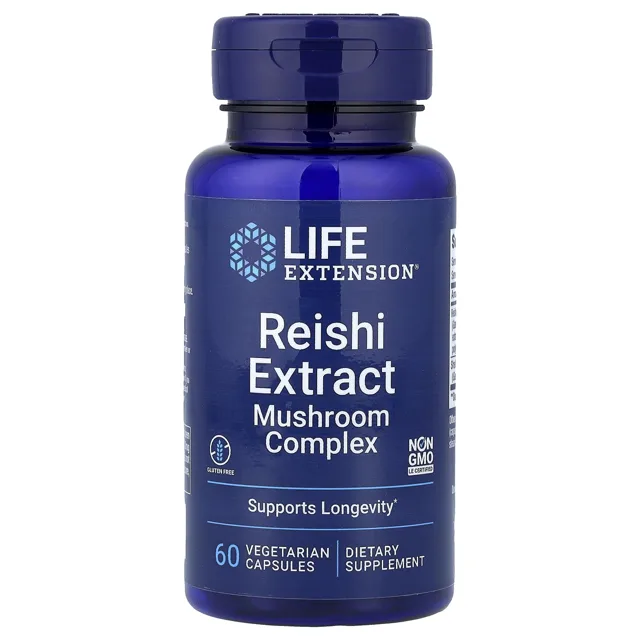 Life Extension Reishi extrakt a spory, 60 rostlinných kapslí