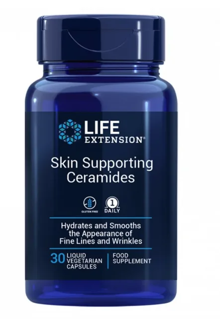 Life Extension Skin Supporting Ceramides, zdravá pleť, 30 kapslí