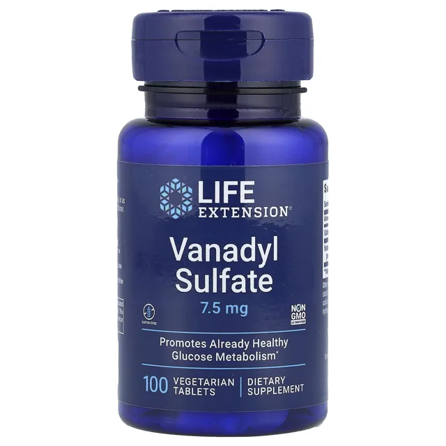 Life Extension Vanadyl sulfát, 7,5 mg, 100 vegetariánských tablet