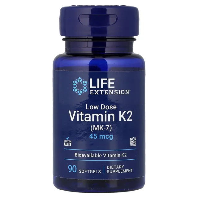 Life Extension Vitamin K2 (MK-7), 45 mcg, 90 softgelových kapslí