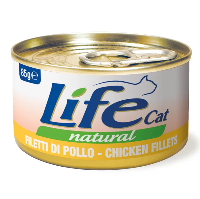 LifeCat Natural Adult mokré krmivo pro kočky 12 x 85 g - Tuňák s lososem
