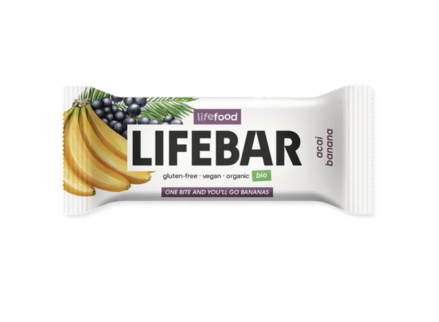 LifeFood - Tyčinka Lifebar acai s banánem BIO, RAW, 40 g