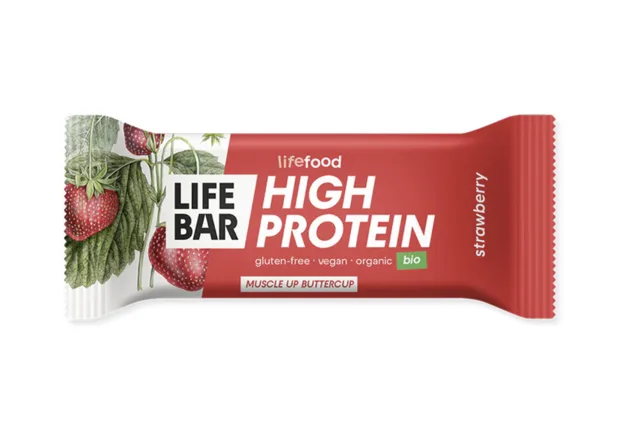 LifeFood - Tyčinka Lifebar Protein tyčinka jahodová, BIO, 40 g
