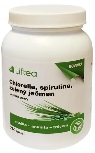 Liftea Chlorella Spirulina Zel.ječmen 250 tablet
