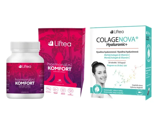 LIFTEA Hormonální komfort 60 tobolek + LIFTEA Colagenova Hyaluronic+ 30 tobolek