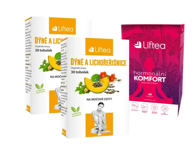 LIFTEA Hormonální komfort 60 tobolek + LIFTEA Dýně a lichořeřišnice 2x 30 tobolek