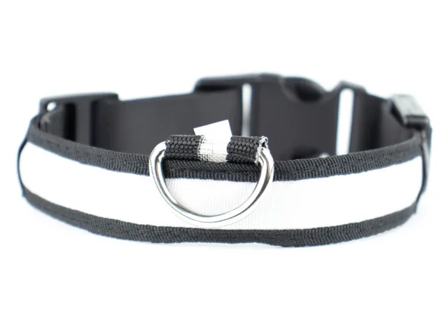 Light svítící obojek pro psa | 28 - 60 cm Barva: Bílá, Obvod krku: 33 - 43 cm