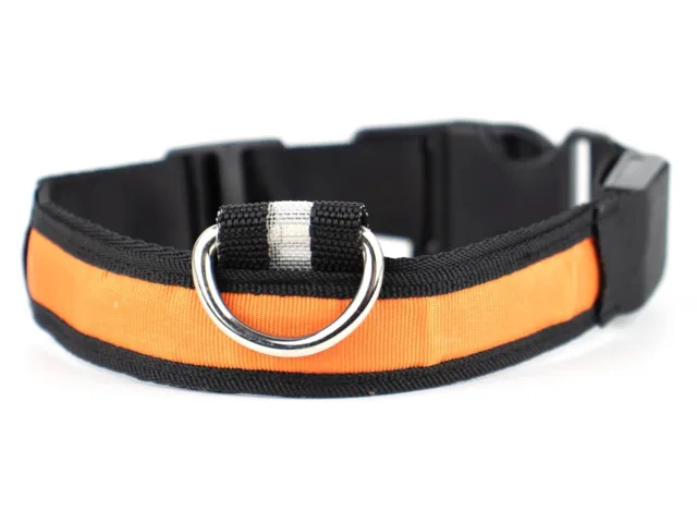 Light svítící obojek pro psa | 28 - 60 cm Barva: Oranžová, Obvod krku: 52 - 60 cm