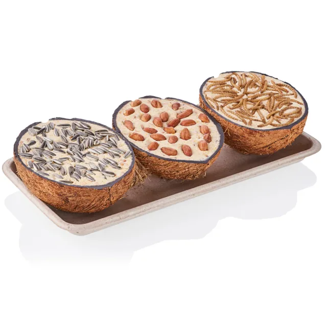 Lillebro kokosové skořápky plněné krmivem pro ptáky - 9 kusů (3 x 600 g)