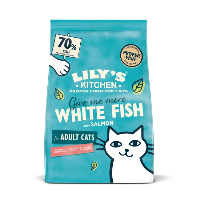 Lily's Kitchen Adult Cat bílá ryba a losos - výhodné balení: 2 x 2 kg