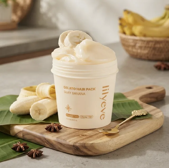 LILYEVE - Gelato Hair Pack Silky Banana - Vyživující a zjemňující vlasová maska - 200 ml