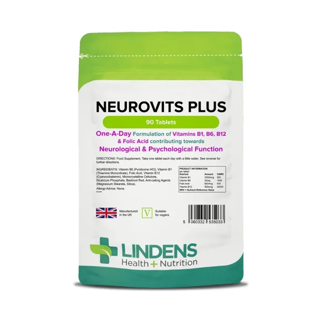 LINDENS Health + Nutrition Neurovits Plus (B1, B6, B12, Kyselina listová), 90 tablet