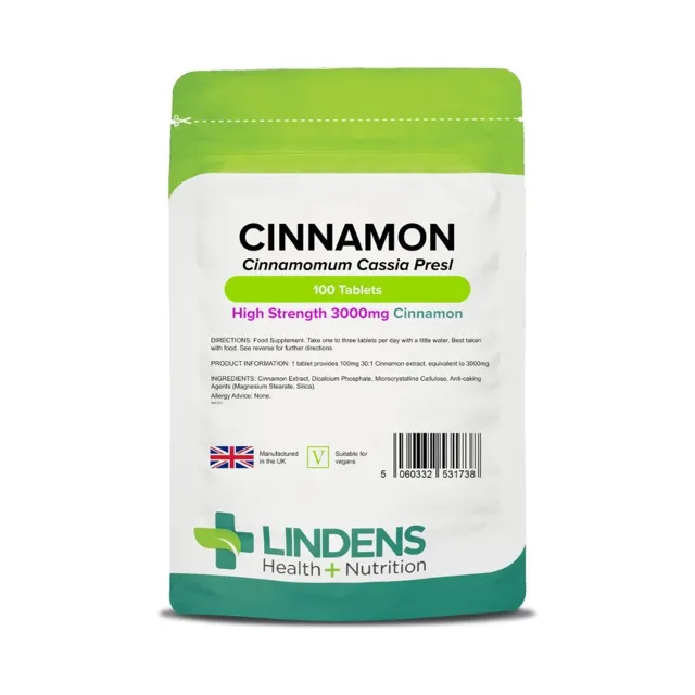 LINDENS Health + Nutrition Skořice 3000 mg, 100 tablet