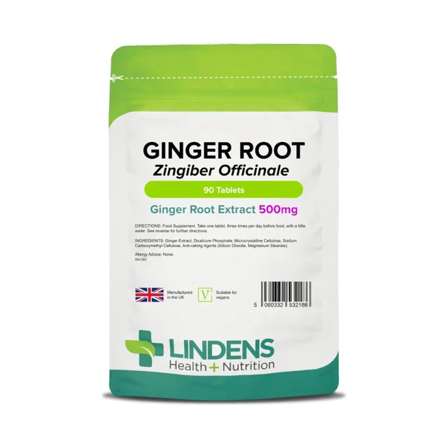 LINDENS Health + Nutrition Zázvor 500 mg, 90 tablet