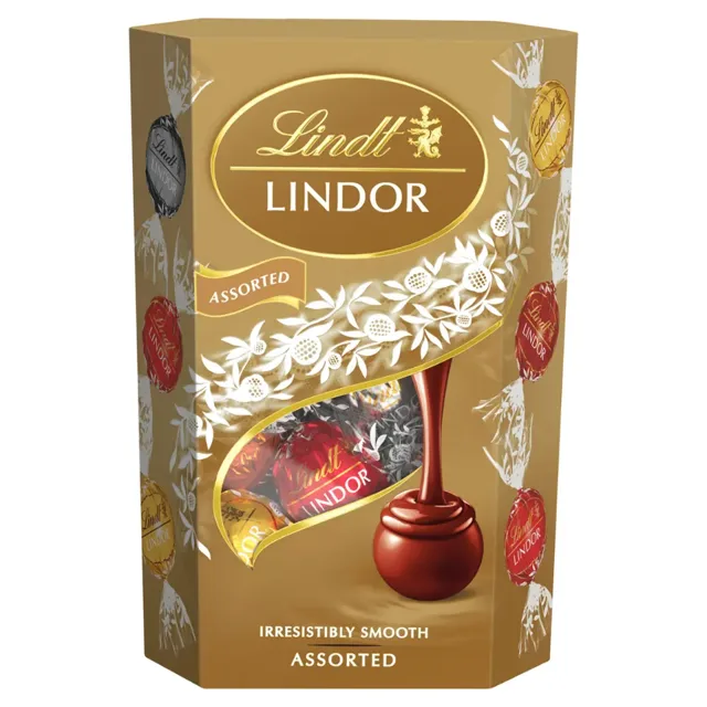 Lindor Mléčná, bílá a hořká čokoláda s jemnou krémovou náplní 137 g