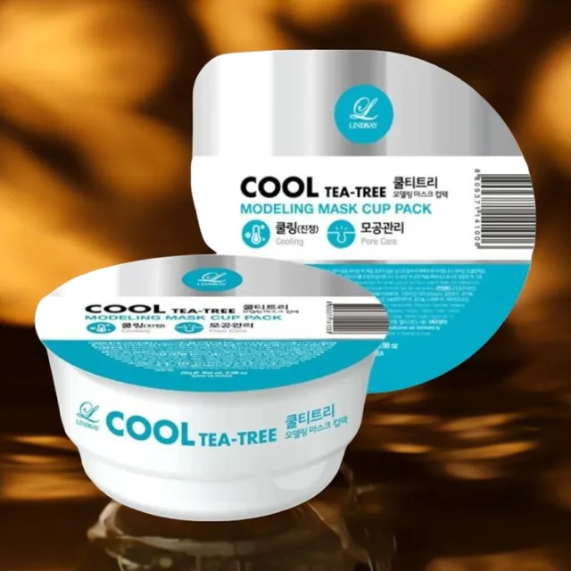 LINDSAY - Modeling Cup Pack Cool Tea Tree - Chladivá alginátová maska na pleť s tea tree - 28 g