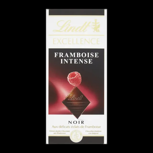 Lindt Hořká čokoláda Excellence s příchutí malin