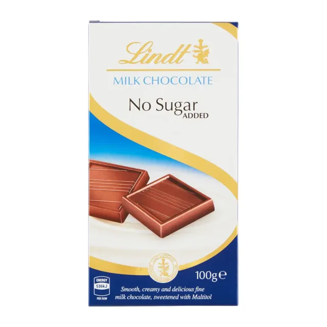 Lindt Mléčná čokoláda bez přídavku cukrů se sladidlem 100 g