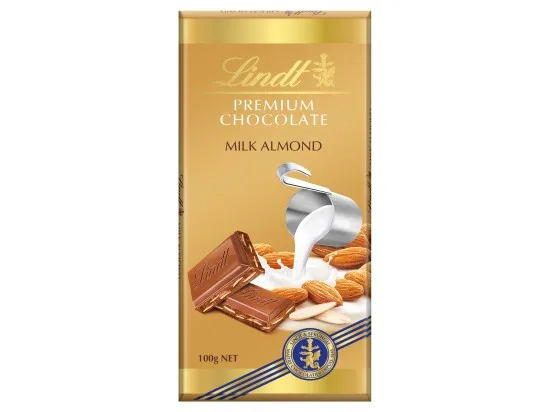 Lindt mléčná čokoláda s plátky mandlí 100 g