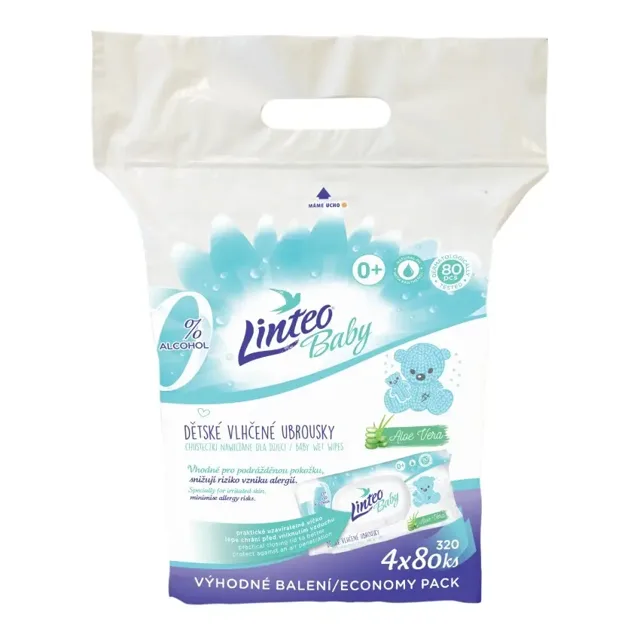 Linteo Baby dětské ubrousky vlhčené 4 x 80 ks
