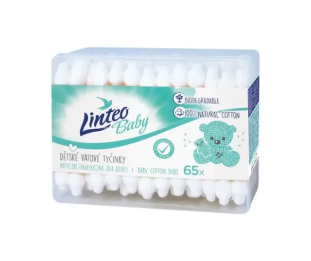 Linteo Baby Vatové tyčinky v kabičce 65 ks