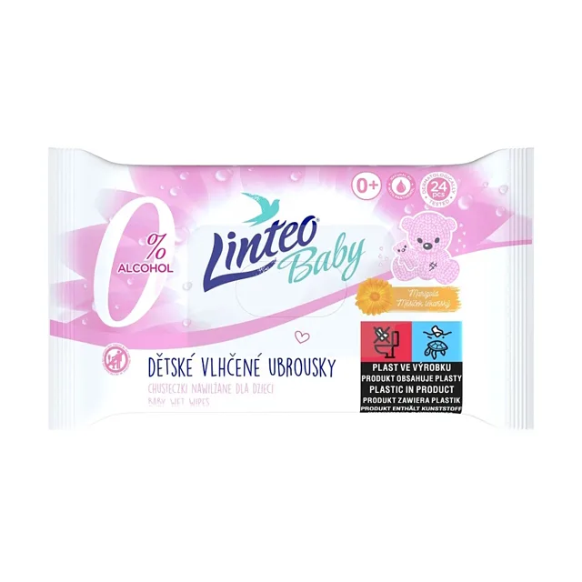 LINTEO BABY Vlhčené ubrousky s měsíčkem lékařským 120ks