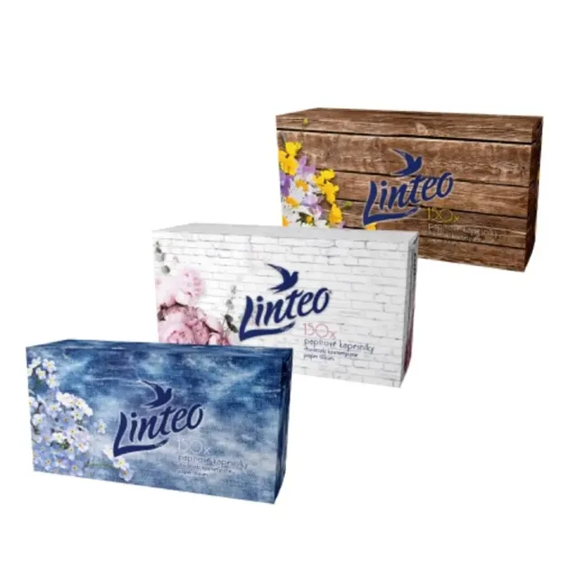 Linteo Satin papírové kapesníčky v krabičce 2-vrstvé 150 ks