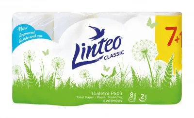 Linteo Toaletní Papír Classic 2vrstvý Bílý 8rolí