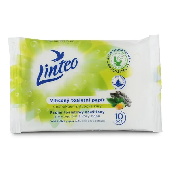 LINTEO Vlhčený toaletní papír z dubové kůry, 10 ks