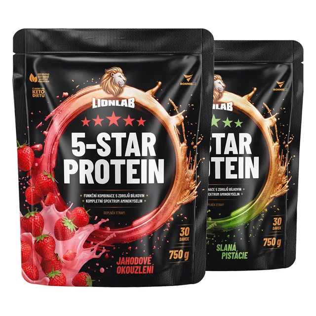 Lionlab 5-Star Protein AKCE 1+1 jahoda&pistácie