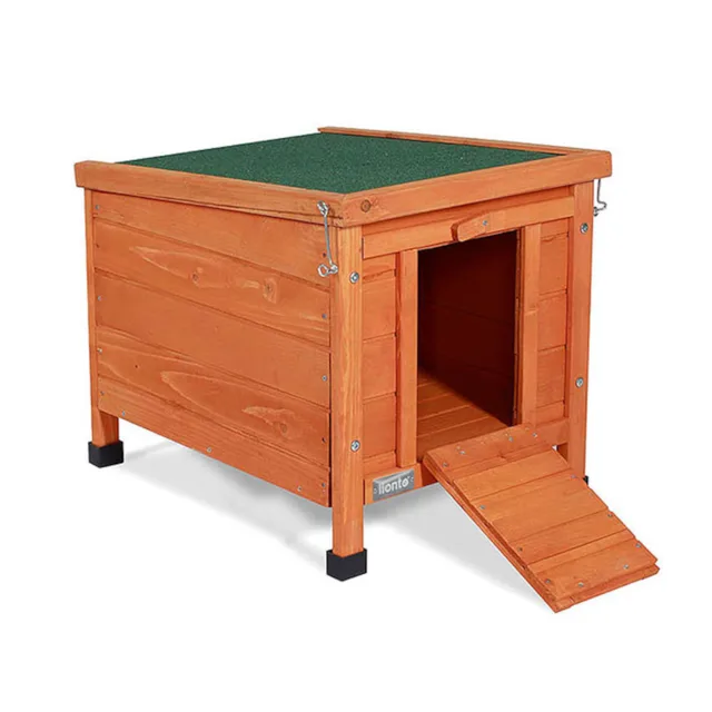 Lionto dřevěný domek pro kočky a malá zvířata - D 43 x Š 43 x V 52 cm