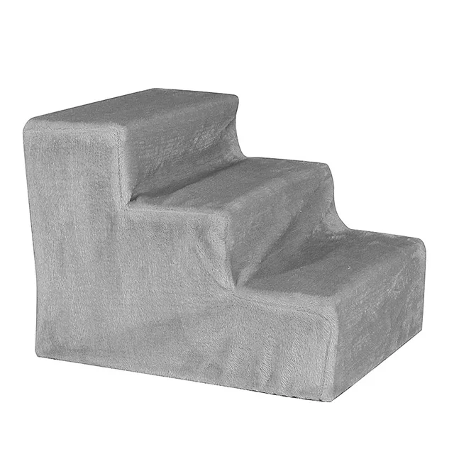 Lionto schodiště pro domácí mazlíčky s plyšovým potahem - béžová: D 46 x Š 36 x V 34 cm