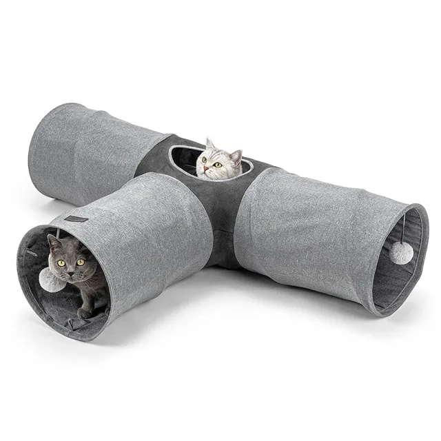 Lionto třícestný tunel pro kočky - D 30 x Š 120 x V 80 cm