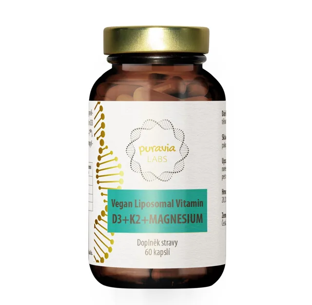 Liposomální vitamín D3 + K2 + Magnesium VEGAN, 30 kapslí