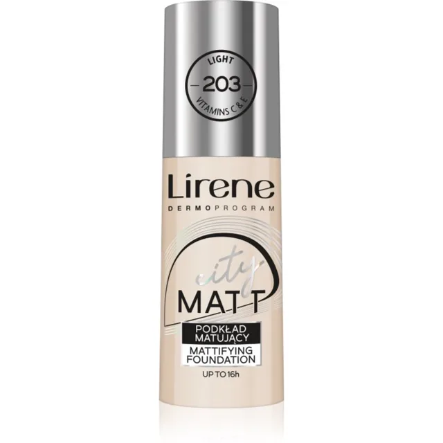 Lirene City Matt matující fluidní make-up s vyhlazujícím efektem odstín 203 Light 30 ml