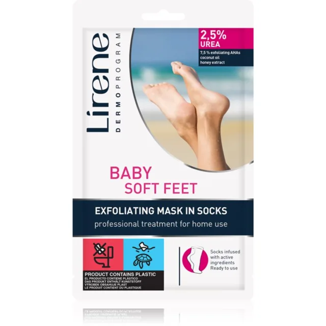 Lirene Foot Care exfoliační ponožky pro zjemnění a hydrataci pokožky nohou 2,5% Urea 1 pár