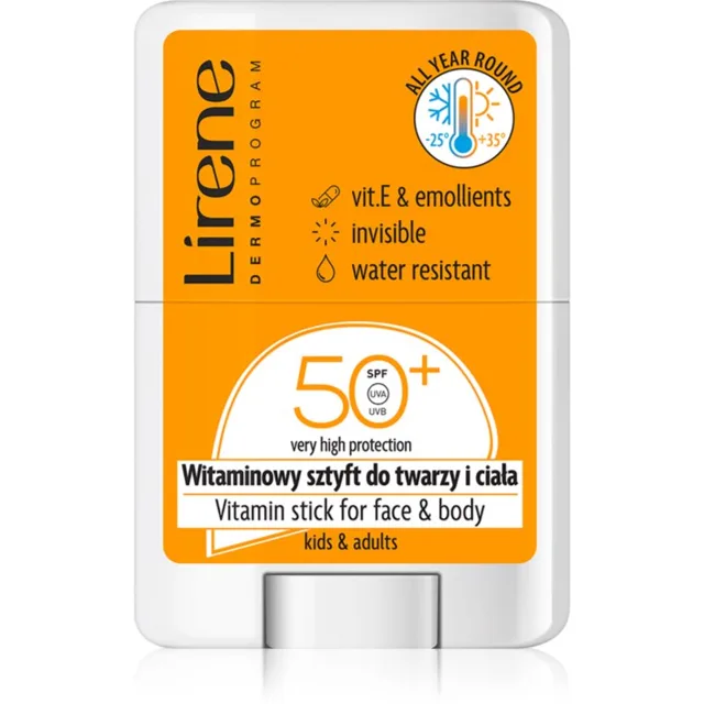 Lirene Vitamin Stick For Face&Body lokální péče proti slunečnímu záření na obličej a tělo SPF 50 15 g