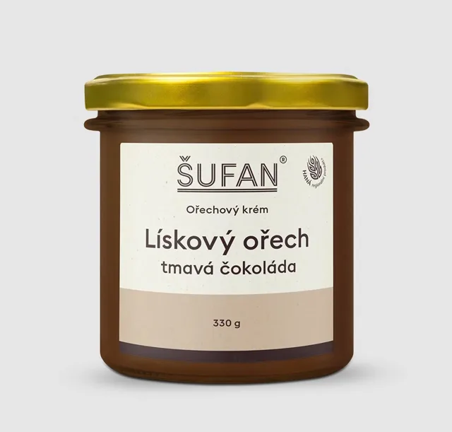 Lískoořechový krém s tmavou čokoládou, 330 g