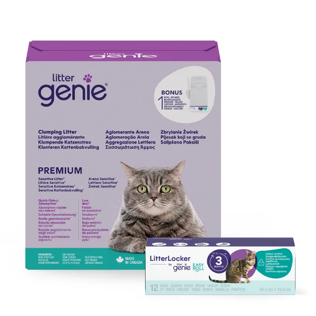 Litter Genie Premium Sensitive kočičí stelivo  - 11 kg + EasyRoll náhradní kazeta