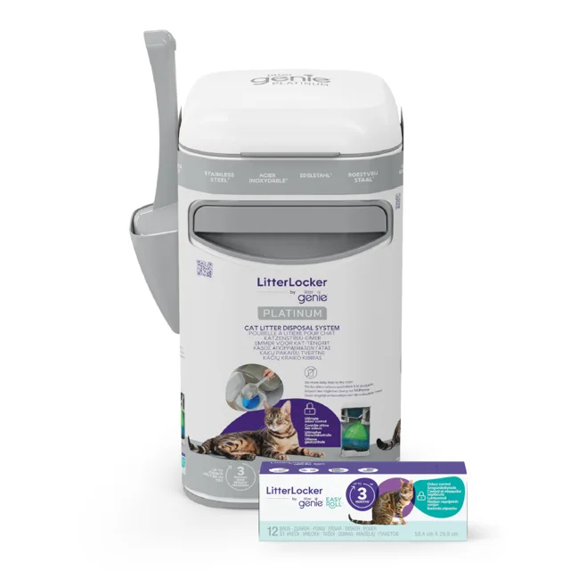 LitterLocker by Litter Genie® Platinum koš na likvidaci kočičího steliva - LitterLocker® Platinum, bílý (včetně jedné kazety)