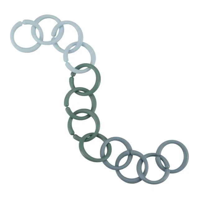 Little Dutch Forest Friends Little Loops Toy Rings sada kroužků pro děti od narození 0 m+ Blue 12 ks