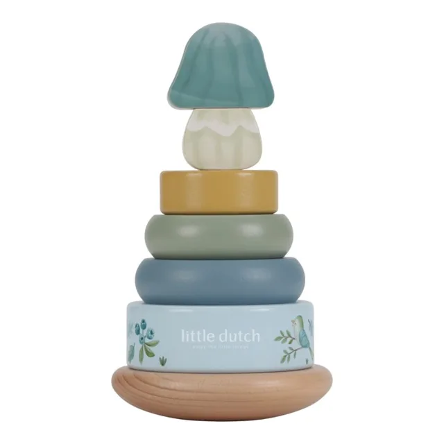 Little Dutch Forest Friends Rocking Ring Stacker nasazovací kroužky 12 m+ Blue 1 ks