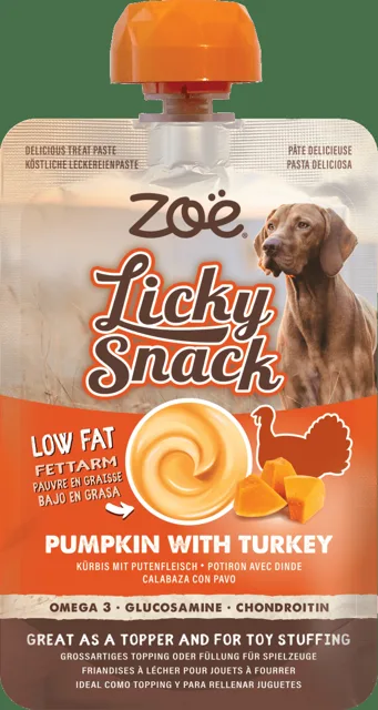 Lízací pamlsek Zoë Licky Snack s dýní a krůtím masem 85 g