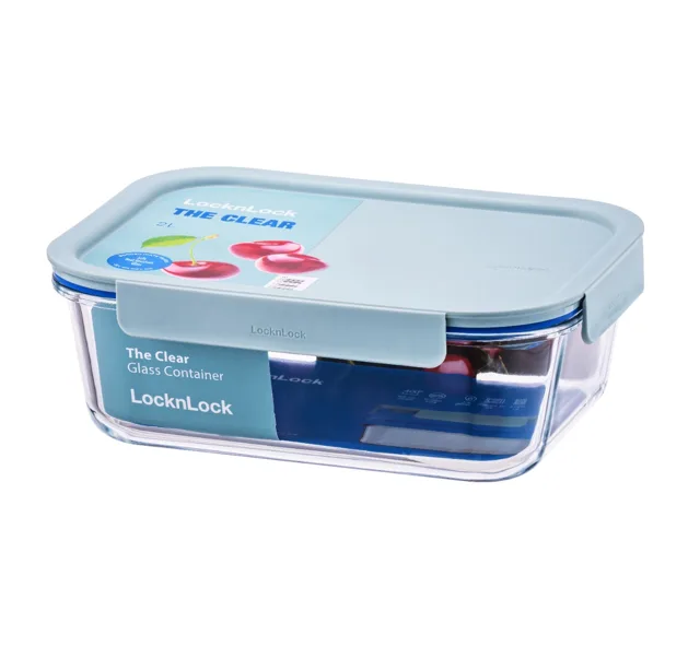 Lock&Lock Clear Dóza obdélníková 2 l borosilikátové sklo 1 ks mint