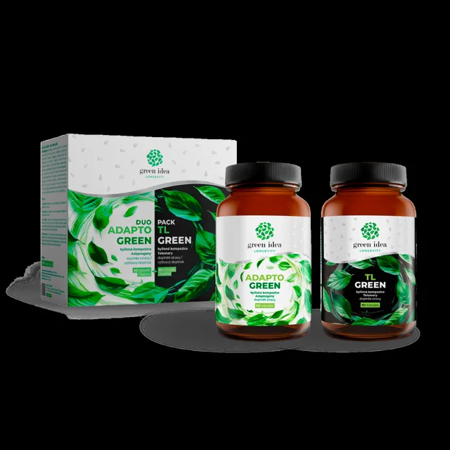 LONGEVITY DUOPACK – ADAPTO GREEN + TL GREEN – 180 kapslí – Green idea