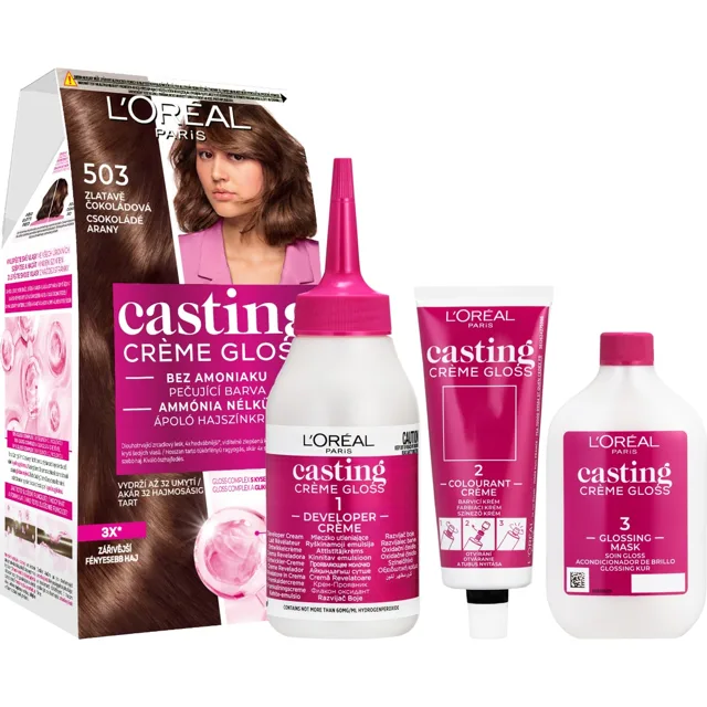 Loréal Paris Casting Creme Gloss 503 zlatavě čokoládová barva na vlasy