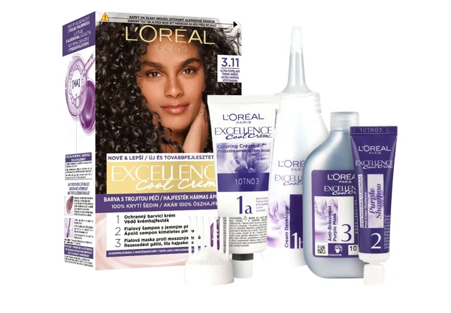 Loréal Paris Excellence Cool Creme odstín 3.11 ultra popelavá tmavá hnědá barva na vlasy