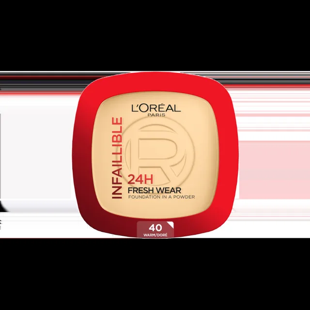 Loréal Paris Infaillible Fresh Wear 24H Foundation in a Powder odstín 40 Warm Doré make-up v pudru 9 g