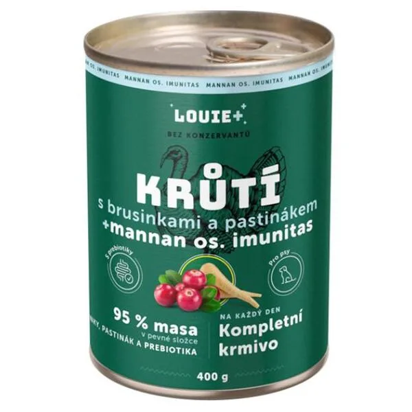 LOUIE Krůtí brusinky a prebiotika konzerva pro psy 400 g