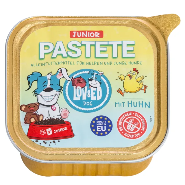 Lov & Ed paštika 12 x 150 g - Junior s kuřecím